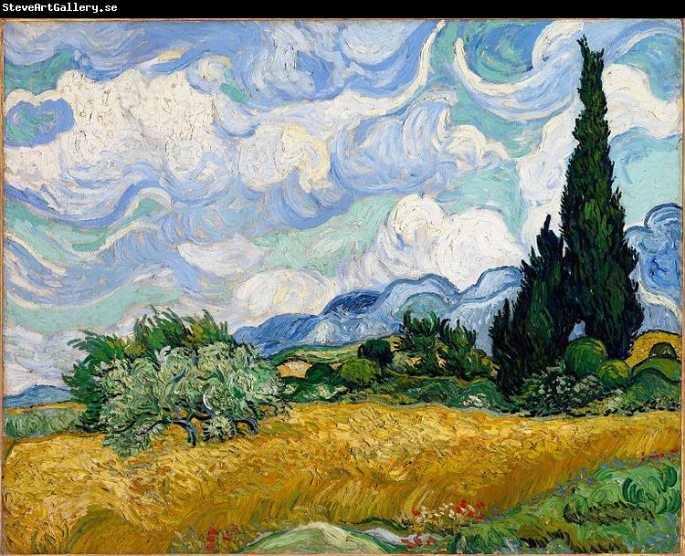 Vincent Van Gogh Wheat Field with Cypresses